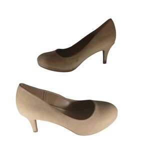 Solanz Andi Pumps‎ 11M Tan Nude Round Toe Platform Stiletto Comfort Heels